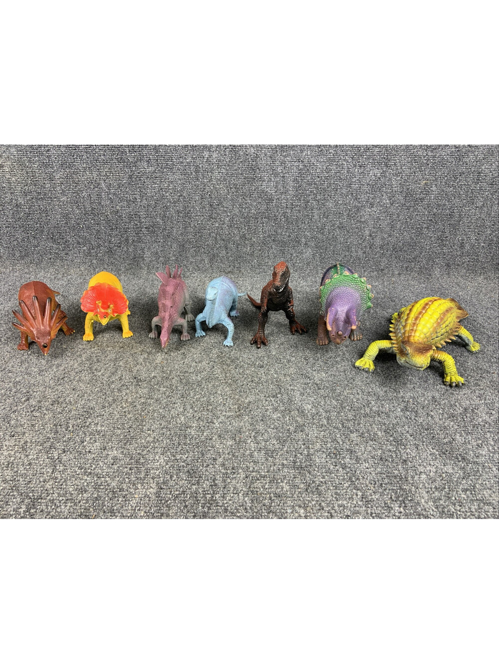 Lot of 7 Vintage 1980's PVC Dinosaur Toys Action Figures Imperial 1985-1987